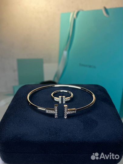 Браслет Тиффани белoe золотo