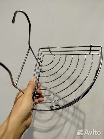 Полка для рейлинга угловая хром