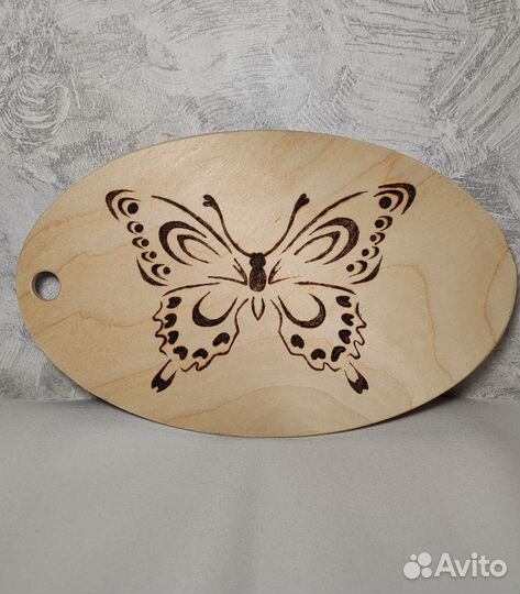 Кухонная доска выжженным рисунком