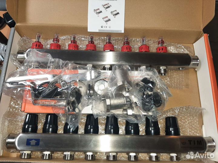 Коллектор для теплого пола на 8 контуров TIM