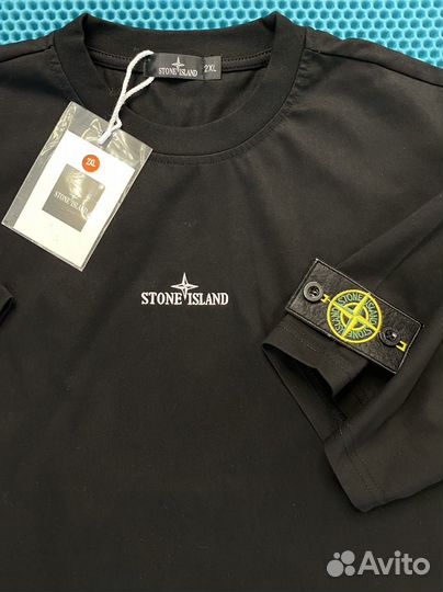 Футболка Stone Island black tight cut noble color