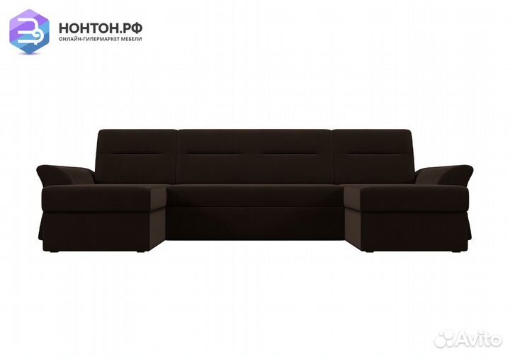 Диван п-образный дельфин Клайд микровельвет коричн