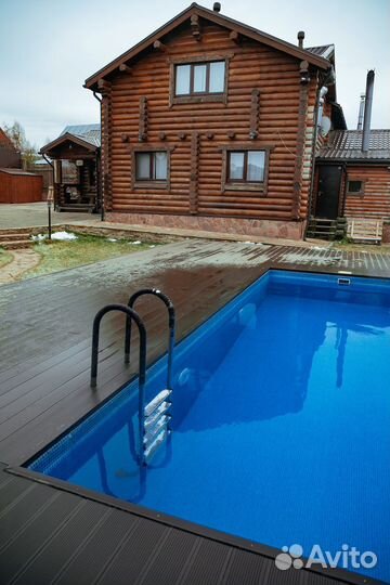 Баня сауна с уличным бассейном