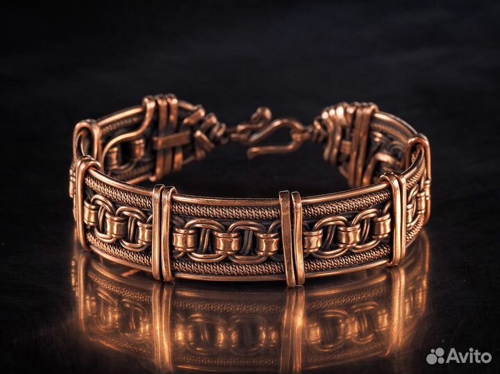 Медный браслет ручной работы WireWrapArt