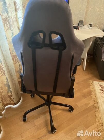 Компьютерное кресло chairman велюр серое