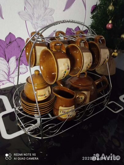 Набор чайно- кофейный на подставке, новый