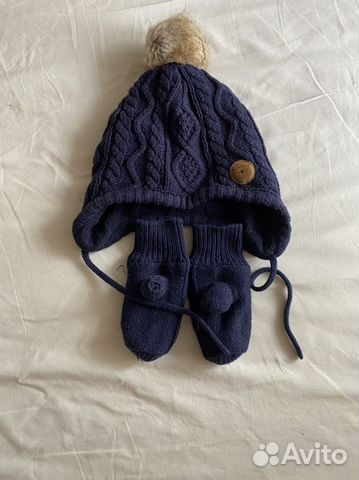 Шапка и варежки H&M 74-80 р
