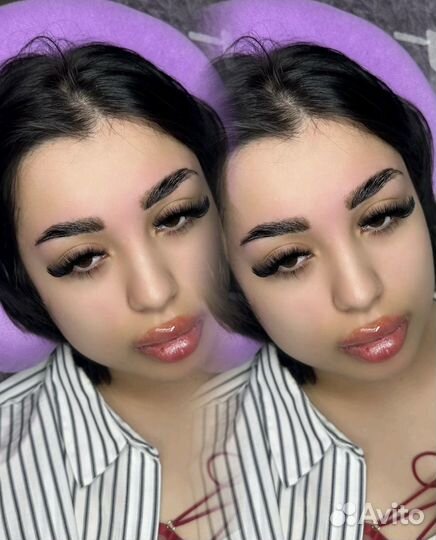 Наращивание ресниц и оформление бровей