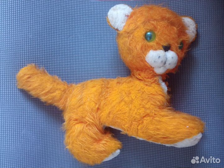 Мягкая игрушка СССР тигр кошка рыжая ватная
