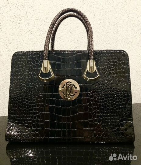 Roberto cavalli сумка, натуральный лак