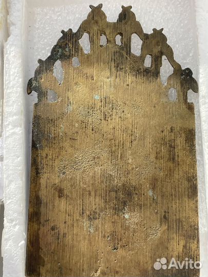 Икона латунь Богородица Боголюбская 18-19 век