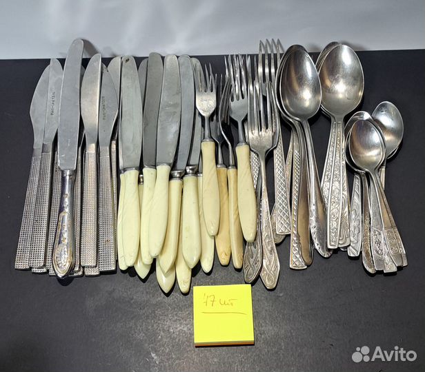 Вилки, ложки, ножи нержавейка, Советский винтаж, П