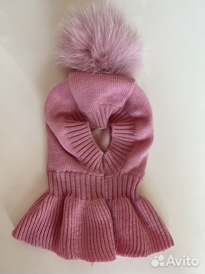 Шапка шлем зимняя для девочки 12m