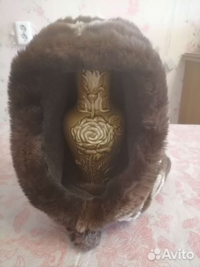 Меховой воротник-капюшон из кролика