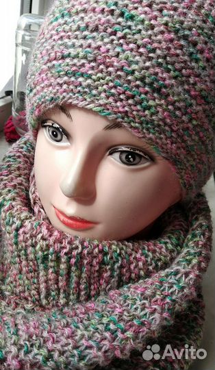 Комплект шапка и шарф женский