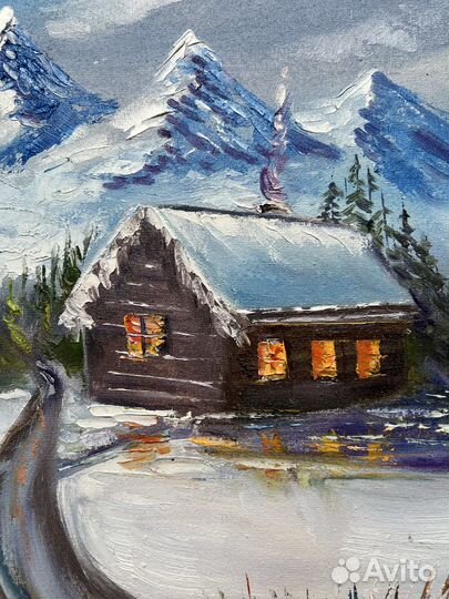 Картина маслом на холсте горы