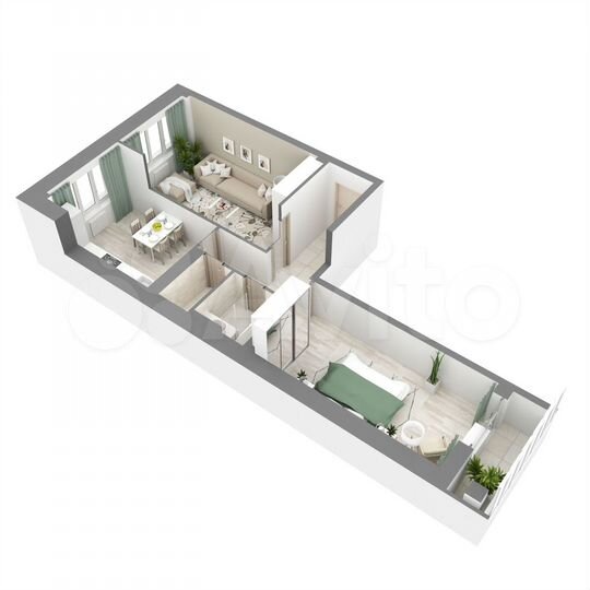 2-к. квартира, 56,1 м², 3/7 эт.