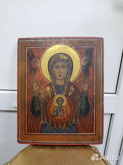 Икона старинная.Знамение