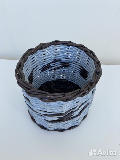 Корзина плетеная с крышкой ручная работа