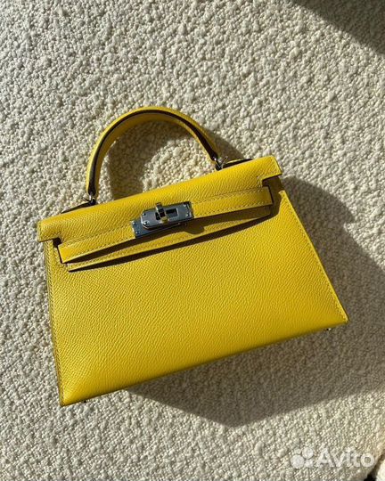 Сумка женская Hermes Mini Kelly Bag Lime Chevre Le