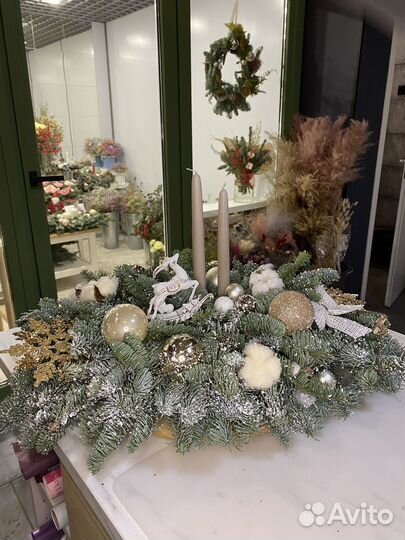 Новогодняя композиция на стол