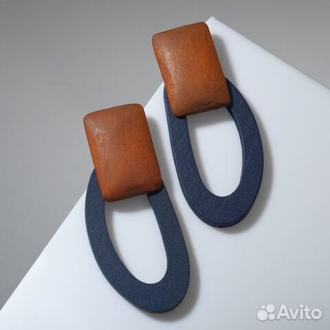 Серьги деревянные новые