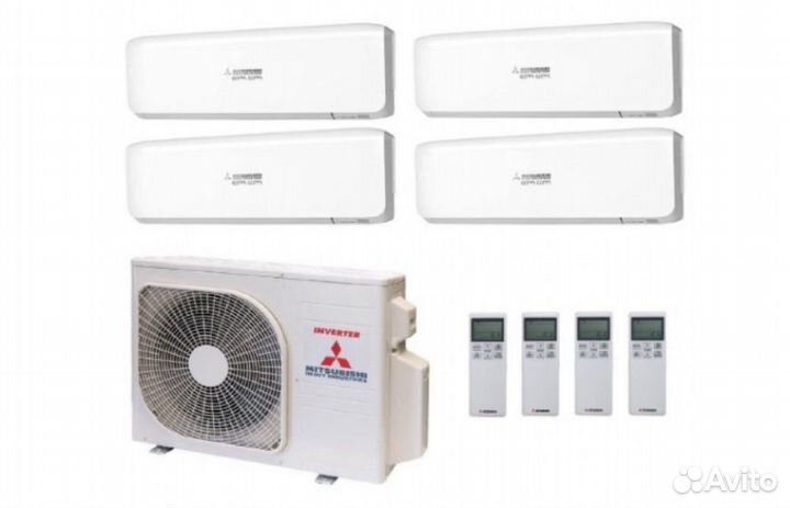 MH SCM71zм-S1 (мах 4 внутр.) + SRK20ZS-W 4 шт