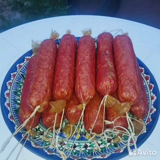 Домашняя колбаса, копченое мясо