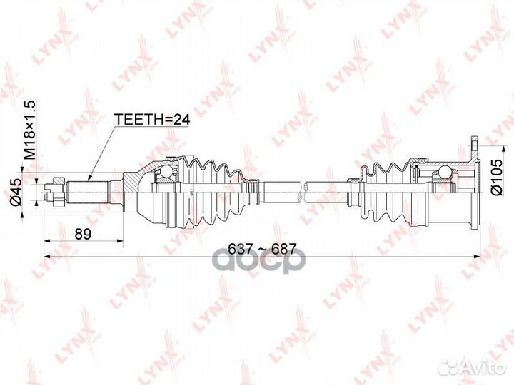 Привод в сборе зад лев CD1143 lynxauto