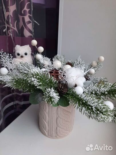 Композиция новогодняя искусственная