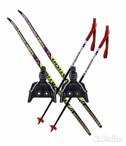 Беговые лыжи STC комплект с палками и креплениями объявление продам
