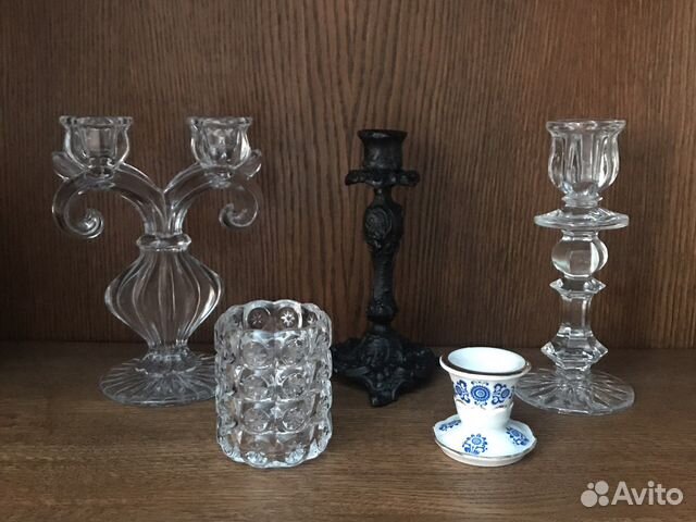 Подсвечники Чугун Хрусталь Стекло