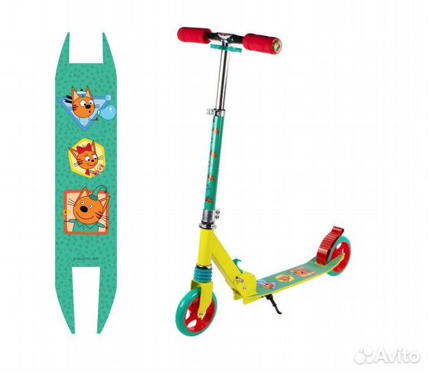 Новый Самокат двухколесный Три кота