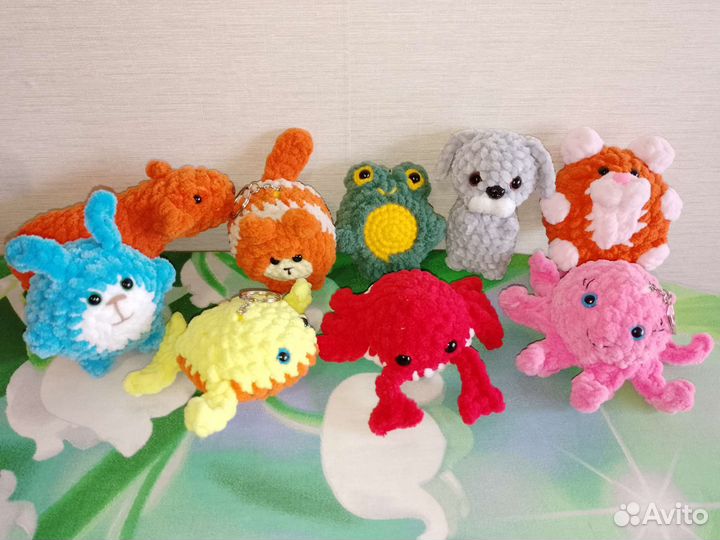 Плюшевые игрушки брелки, брелоки, ручная работа