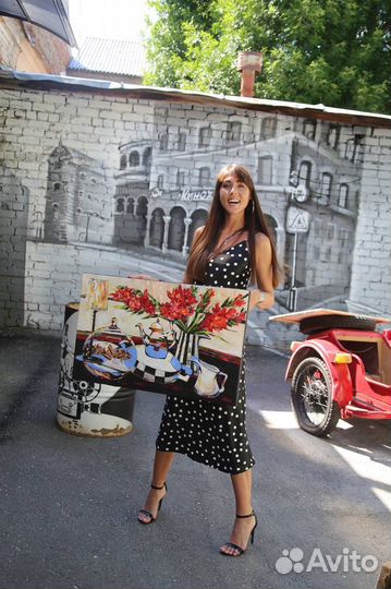 Картина маслом большая натюрморт цветы гладиоусы