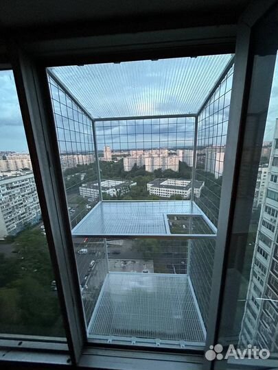 Балкон для кошки, кошачий выгул на окно, клетка