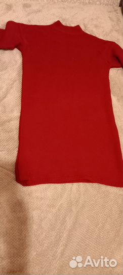 Платье туника женское теплое вязаное