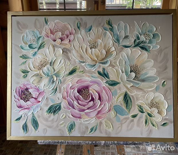 Объёмная картина с цветами