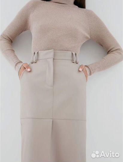 Кожаная юбка zarina 48