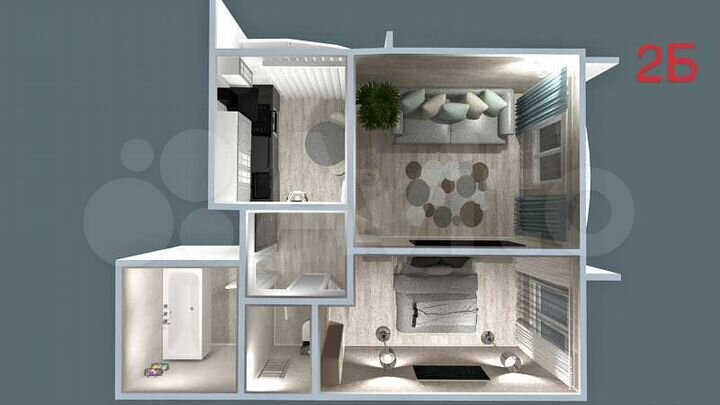 2-к. квартира, 66,1 м², 12/17 эт.