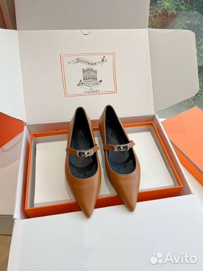 Балетки натуральная кожа hermes