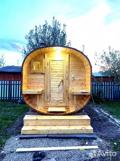 Баня бочка с доставкой и установкой