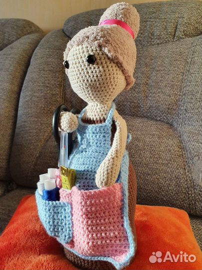 Кукла-помощница. Вязаная кукла крючком, игрушка