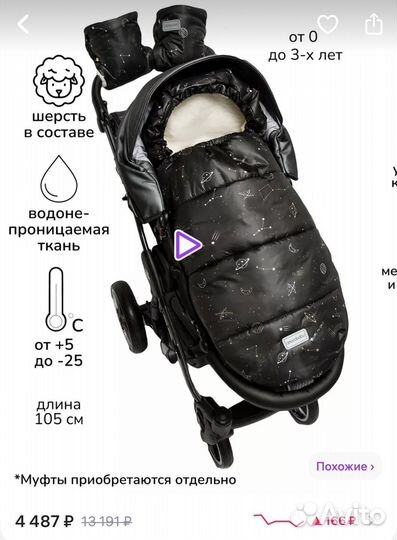 Конверт зимний меховой в коляску 105 AmaroBaby