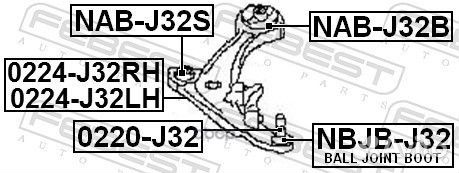 Сайлентблок NAB-J32B NAB-J32B Febest