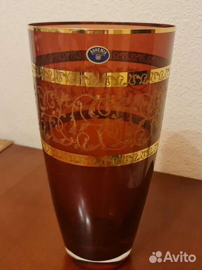 Ваза цветное стекло богемия