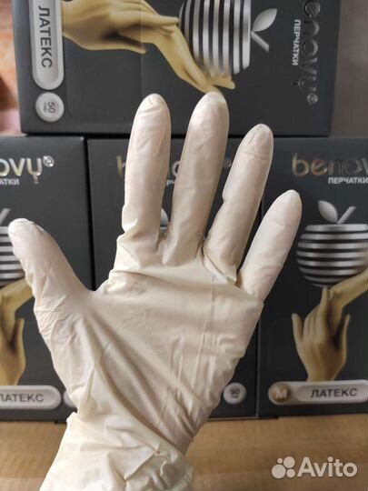 Перчатки латексные М, L