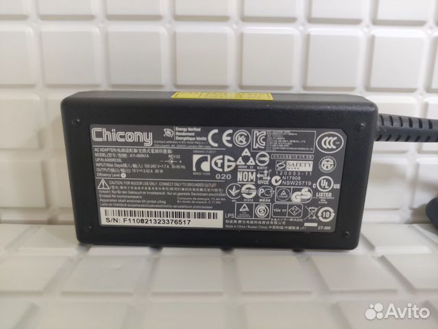 Зарядка для ноутбука Acer 19V 3.42A 65W 5.5x1.7мм