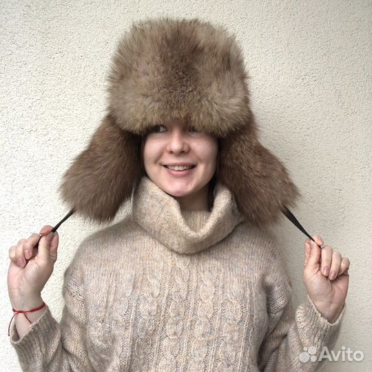 Шапка ушанка песец