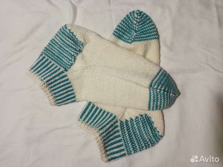 Шерстяные носки вязаные размер 36-38 ручной работы